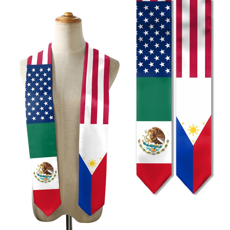Beautifully designed Hispanic graduation sash, offering a unique and personal touch to your graduation.
