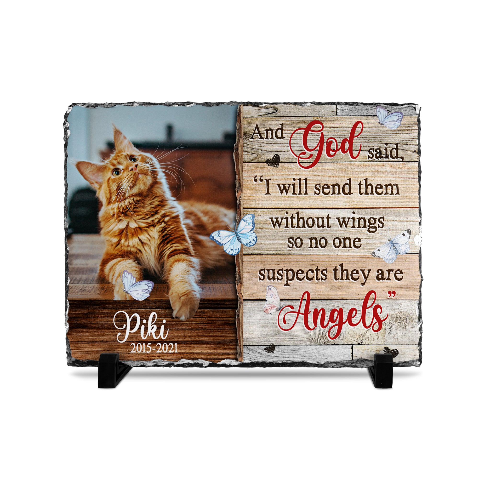 Personalizy Store Slate plaque Customize And God Said, Custom Photo, Personalized Slate Plaque, Pet Memorial Gifts