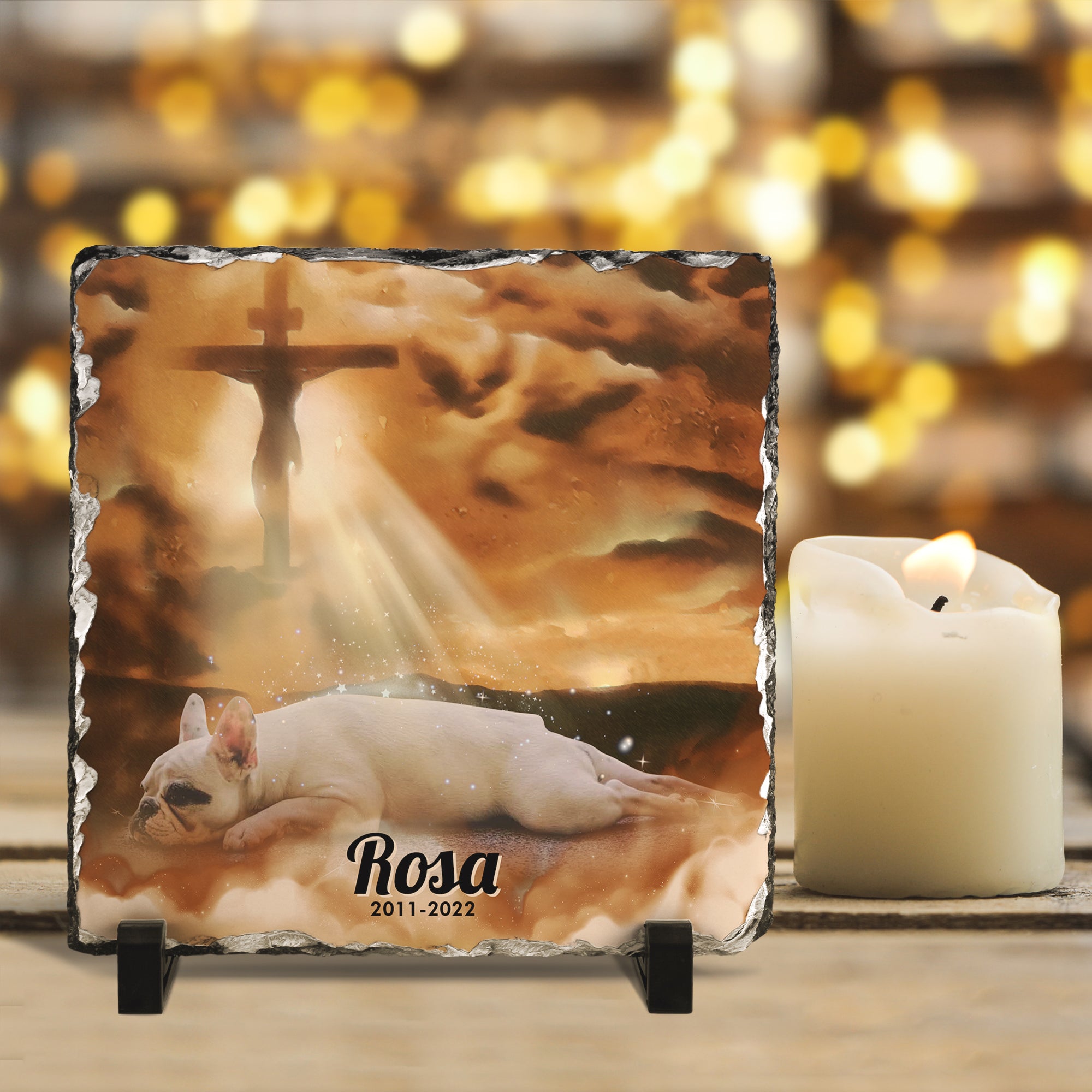 Personalizy Store Slate plaque Custom Sleeping Dog Angel, Custom Photo, Personalized Slate Plaque, Pet Memorial Gifts