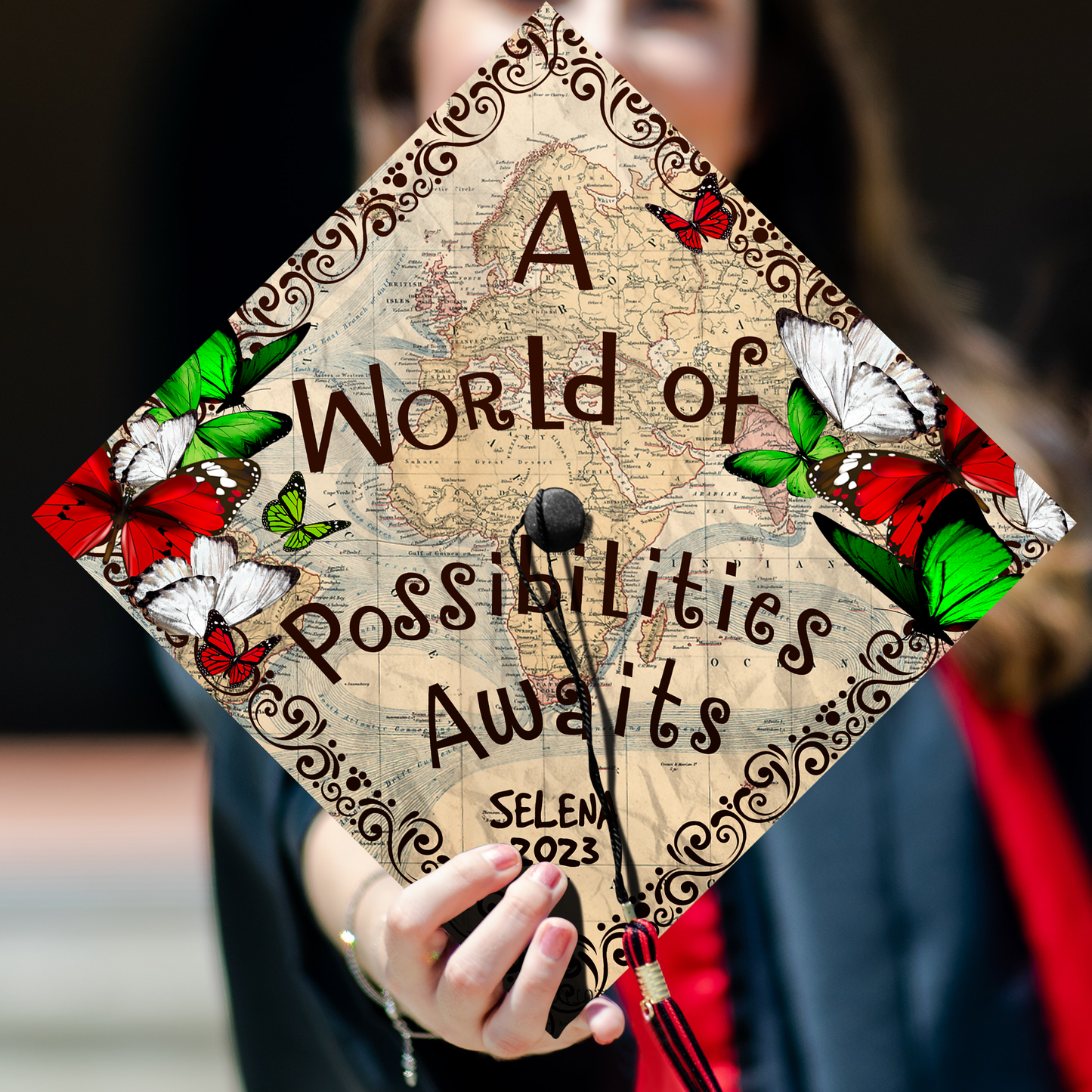 A World Of Possibilities Awaits Graduation Cap Topper