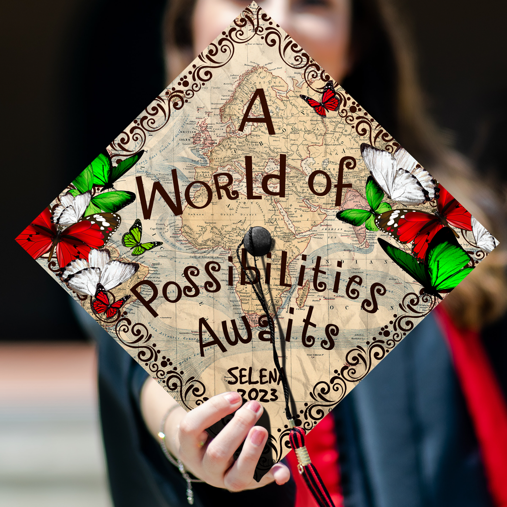 A World Of Possibilities Awaits Graduation Cap Topper