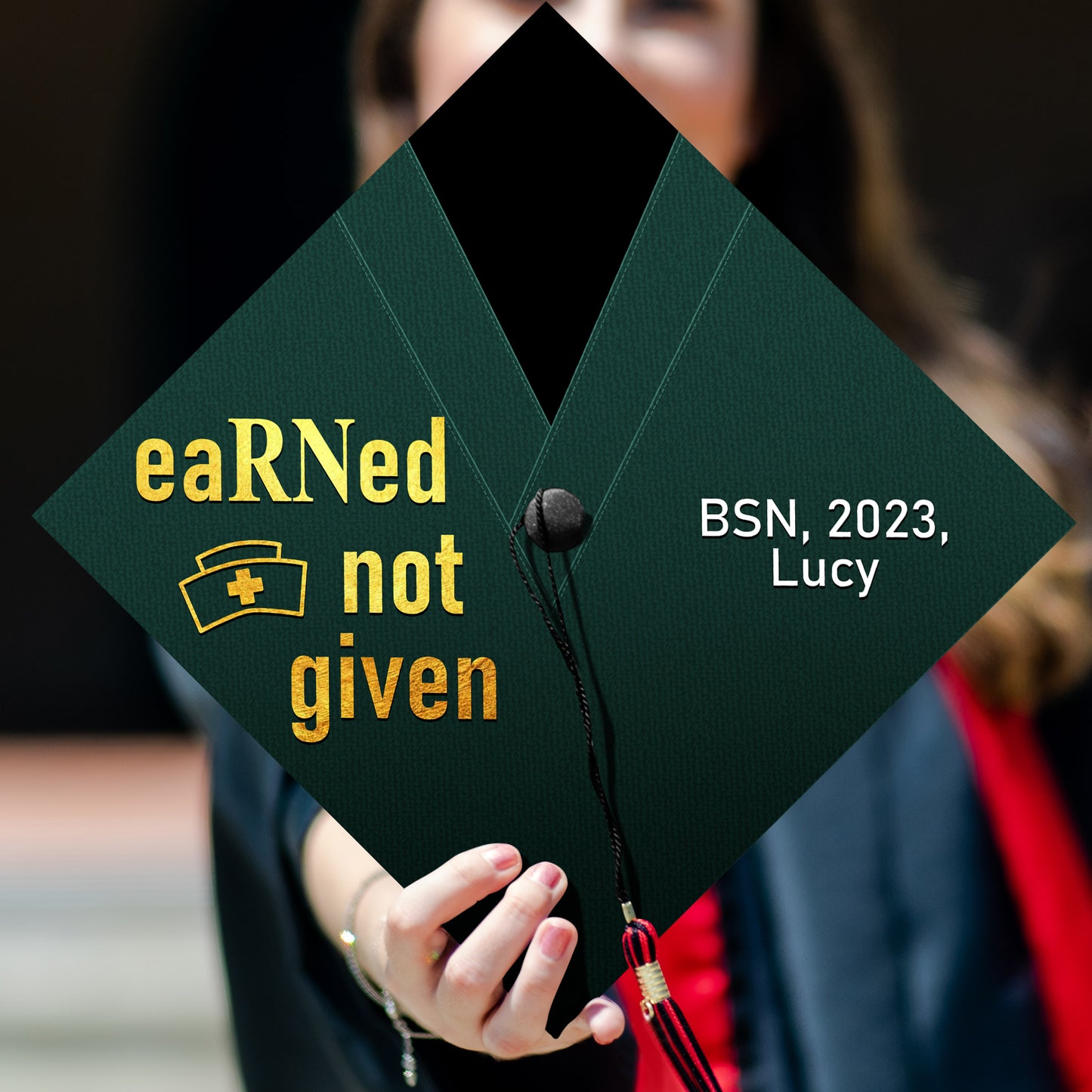 Earned Not Given Graduation Cap Topper