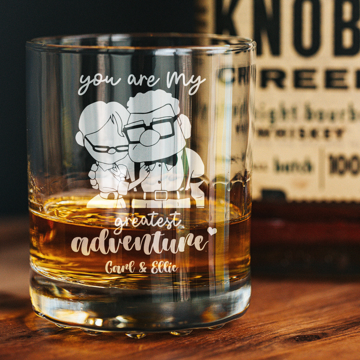 Personalized Up The Movie Whiskey Glass