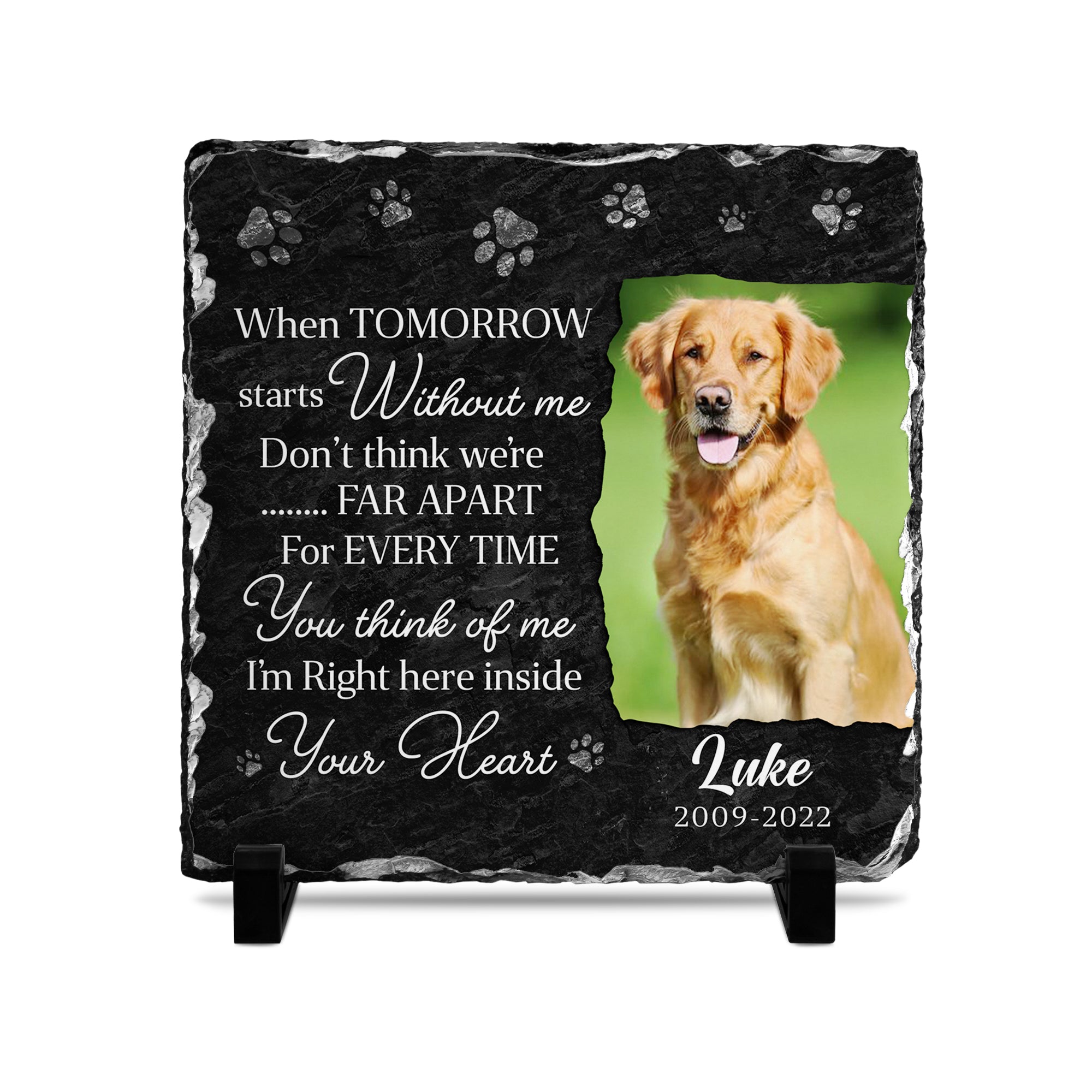 Personalizy Store Slate plaque I Am Right Here Inside Your Heart, Custom Photo, Personalized Slate Plaque, Pet Memorial Gifts