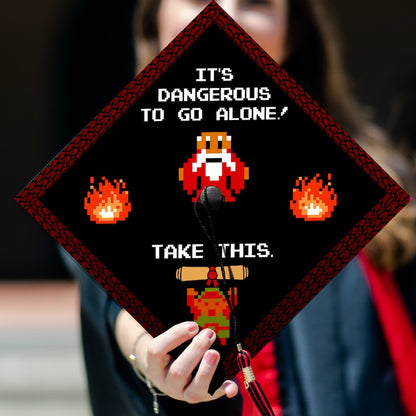Legend of Zelda Graduation Cap Topper featuring the Class of 2026, the perfect personalized graduation gift for fans.
