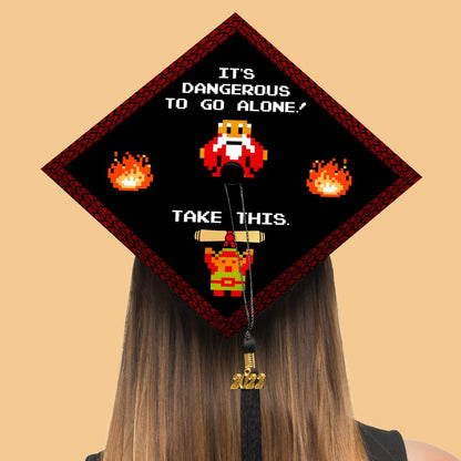 A high-quality Legend of Zelda graduation cap decoration, serving as a creative and memorable graduation hat topper.