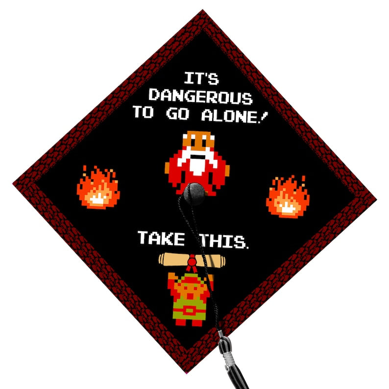 The perfect custom graduation gift, this Zelda grad topper is a must-have accessory for the Class of 2026 graduate.