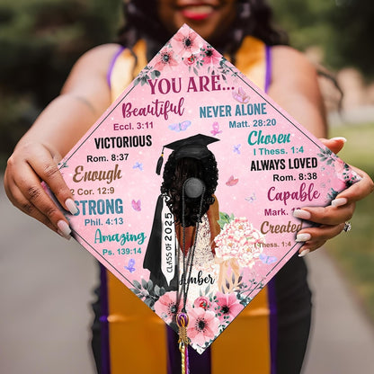 This custom Black Queen graduation cap design is a unique piece of grad cap decorations for your special day.