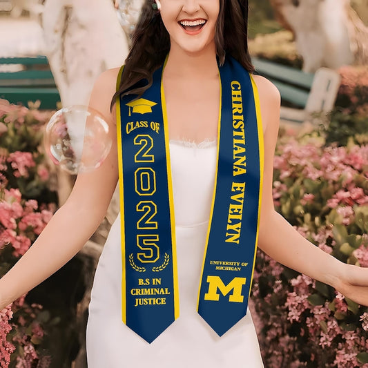 Personalized College Graduation Stole for the Class of 2026, a high-quality and unique graduation gift.