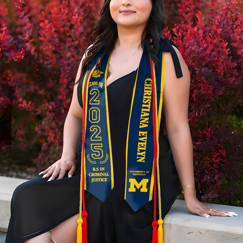 High-quality personalized graduation stole, ideal for those seeking custom graduation gifts for 2026.