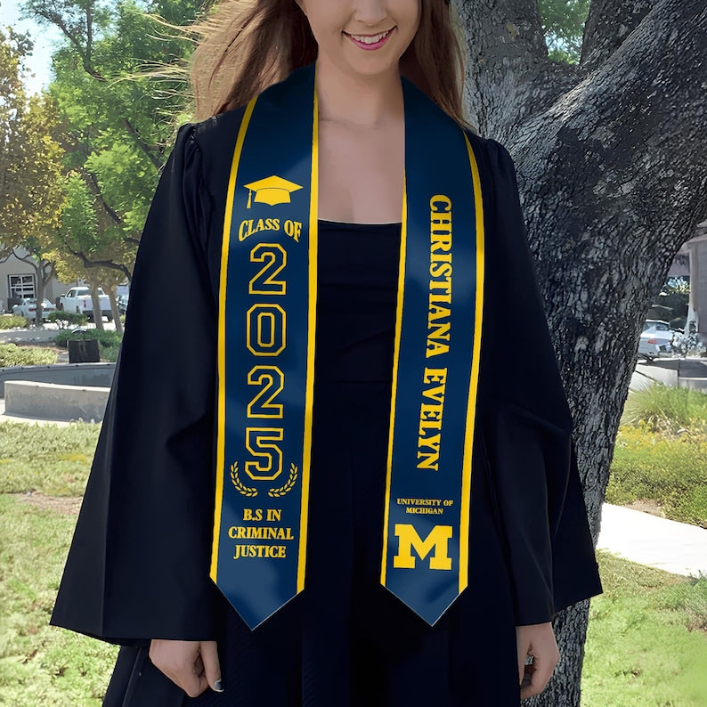 The perfect customized graduation gift, this graduation sash is a must-have for the commencement ceremony.