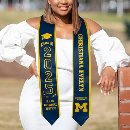 Elegant personalized sashes for graduation, serving as a lasting memento for your academic achievements.