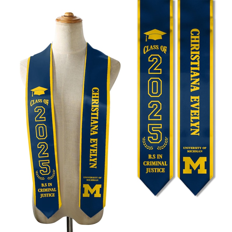 A premium personalized graduation sash, offering a unique and memorable way to celebrate your success.