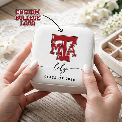 Personalized College Logo Jewelry Box for Class of 2026, a high-quality and professional gift.