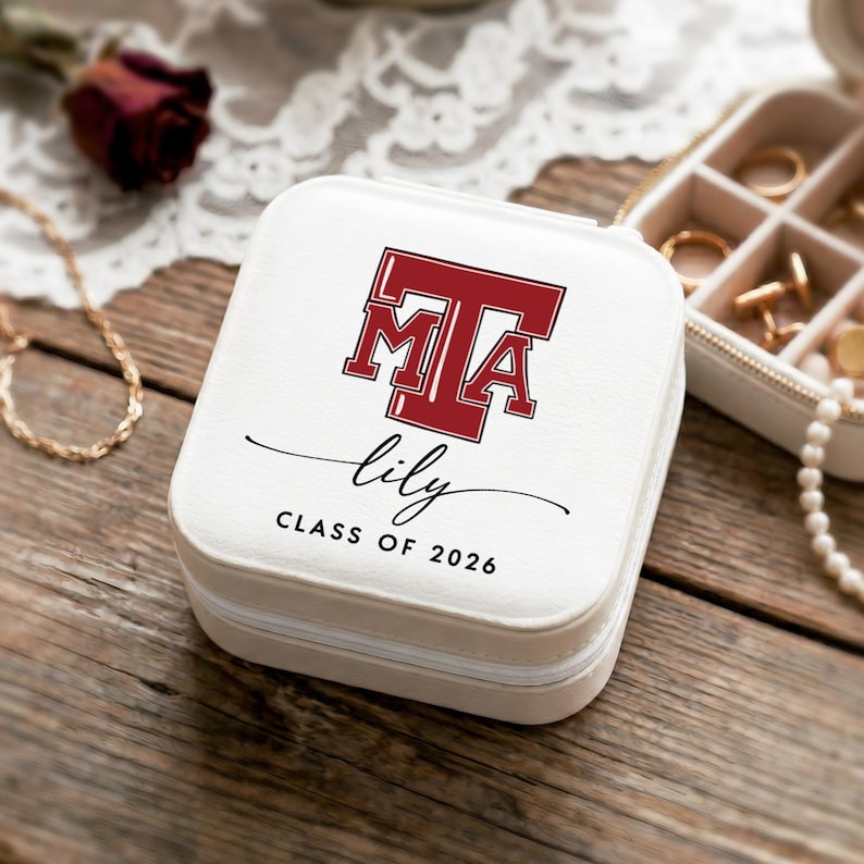 The perfect personalized graduation gift, this logo trinket box is a must-have for 2026 grads.