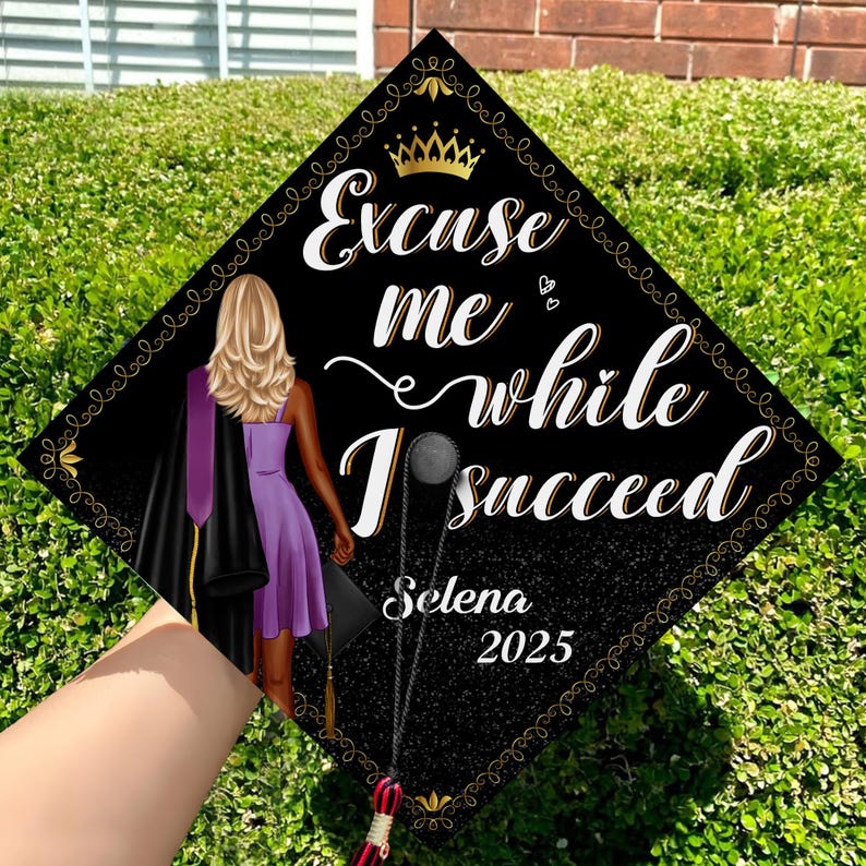 Customized graduation gifts for her, this success-themed topper adds a confident touch to the ceremony.