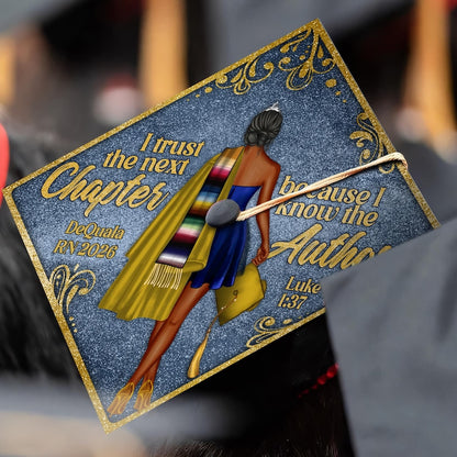 A premium Christian graduation cap design, offering a unique way to display faith on your big day.