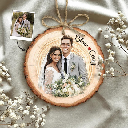 Close-up of a hand painted family portraits ornament, the Personalized Hand-Painted Family Portrait Ornament is an ideal family gift for Christmas.