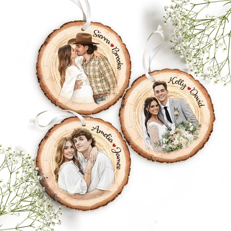 A custom hand painted christmas ornament, the Personalized Hand-Painted Family Portrait Ornament is a cherished personalized family ornament.