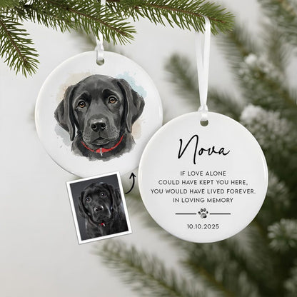Personalized Pet Memorial Ornament Custom Pet Watercolor Ornament