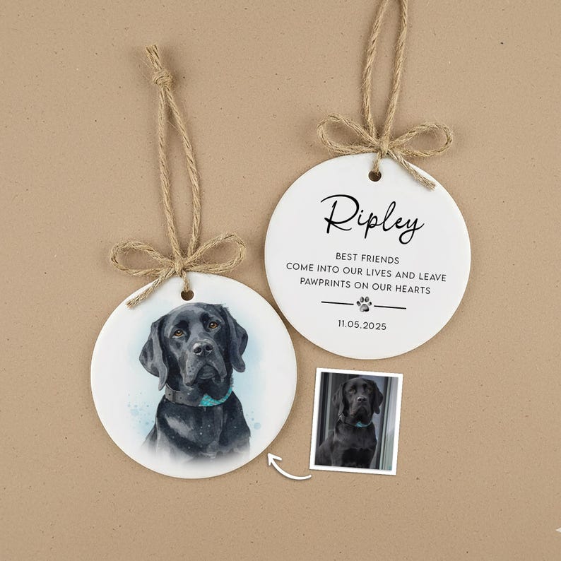 Pet Loss Gifts Dog Memorial Ornament Watercolor Christmas Ornaments