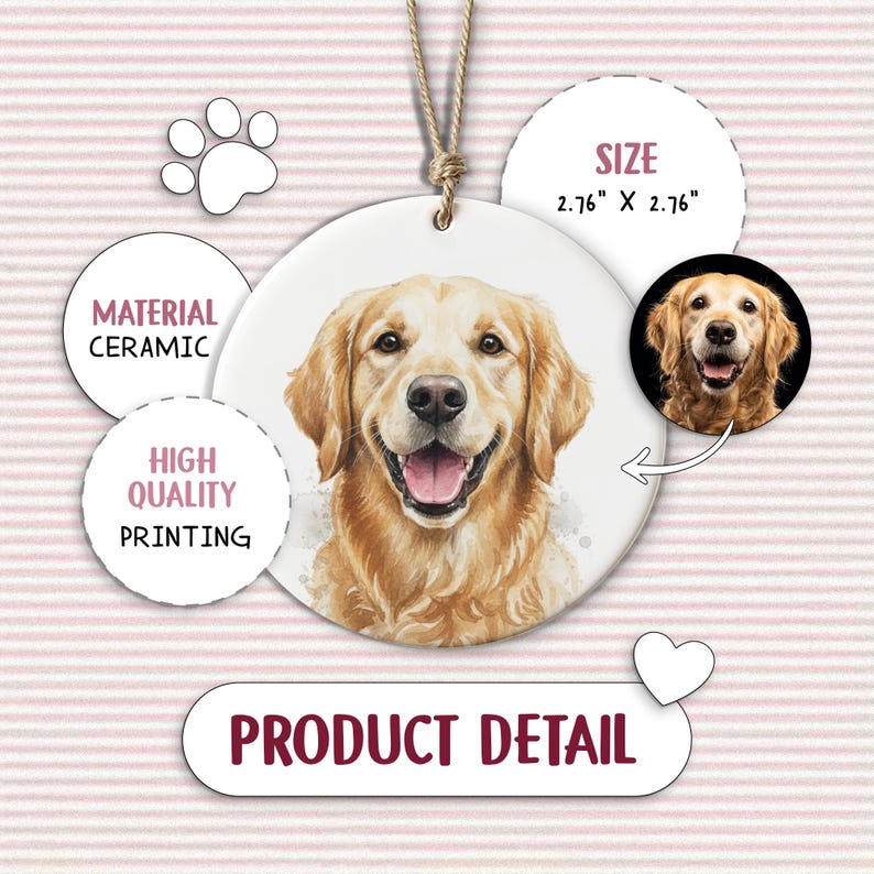 Custom Hand Painted Christmas Ornaments Personalized Pet Memorial Ornament