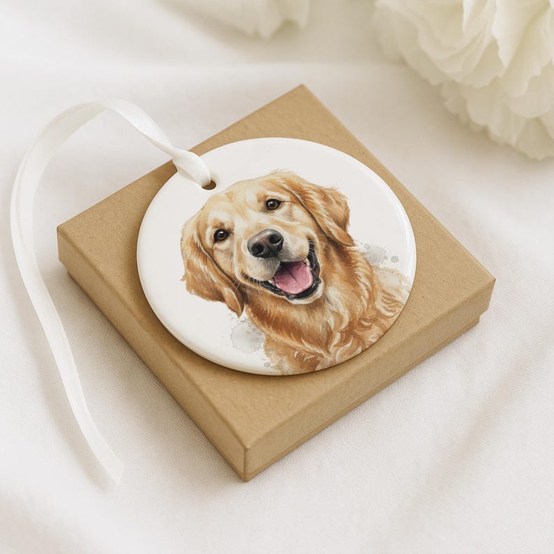 Ceramic Christmas Tree Ornaments Hand Painted Pet Portraits Pet Loss Gifts