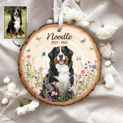 Personalized Pet Watercolor Wooden Ornament Pet Painting Memorial Ornament