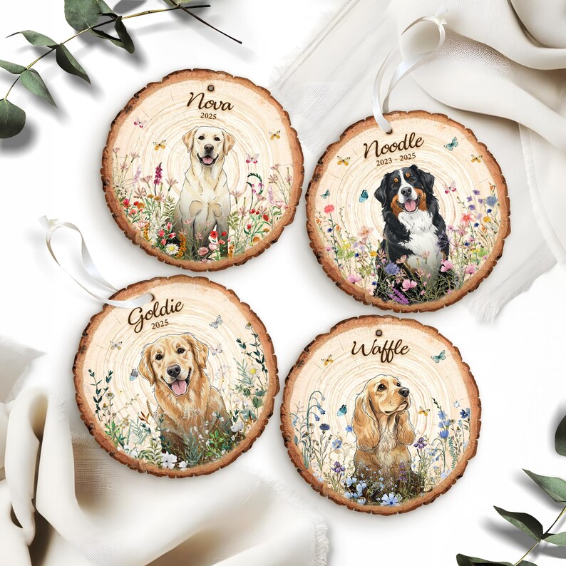 Custom Hand Painted Christmas Ornaments Personalized Wooden Ornaments Pet Loss Gifts