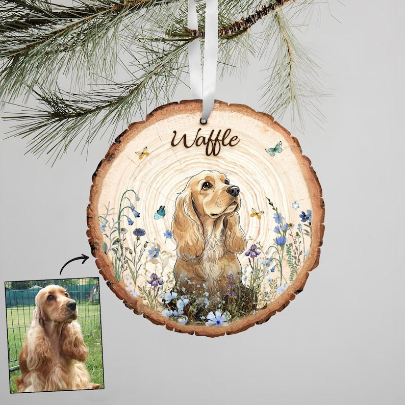 Hand Painted Pet Portraits Pet Memorial Ornaments Personalized Wooden Ornaments