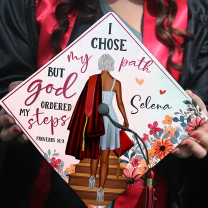 This custom religious graduation cap topper features an inspiring message for faith-filled celebrations.