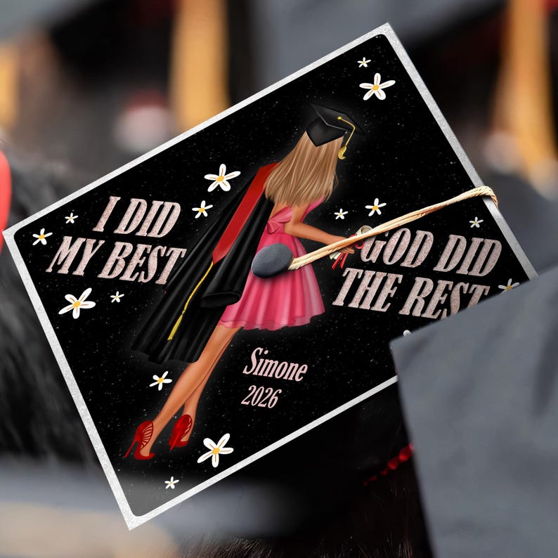 A premium religious graduation cap design, offering a lasting memento of your spiritual journey.