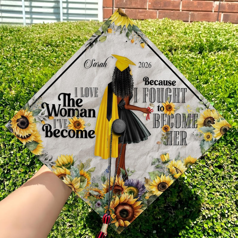 Customized floral graduation cap decorations, providing a high-quality keepsake for the Class of 2026 graduate.