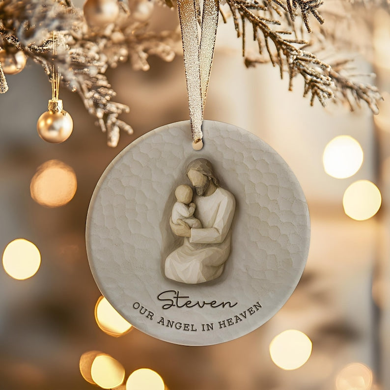 A Personalized Infant Loss Ceramic Ornament, a heartfelt infant loss ornament and beautiful infant loss gift.