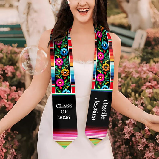 Personalized Latina Graduation Stole for the Class of 2026, a vibrant and empowering heritage gift.