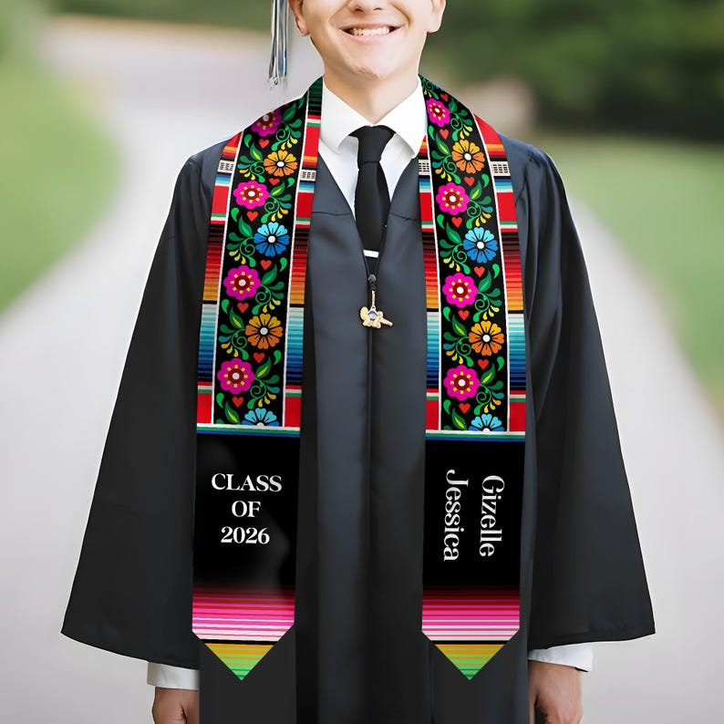 High-quality personalized graduation stole, ideal for those seeking custom graduation gifts for 2026.