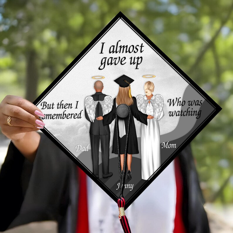 Customized memorial grad cap decorations, providing a high-quality keepsake for the Class of 2026 graduate.