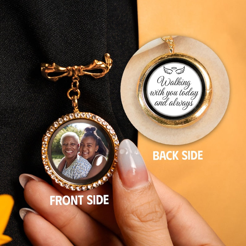 Personalized Memorial Graduation Lapel Pin with Photo for Class of 2026, a high-quality tribute.