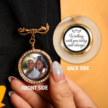 Personalized Memorial Graduation Lapel Pin with Photo for Class of 2026, a high-quality tribute.