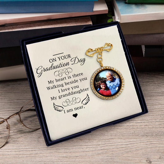 Personalized Memorial Graduation Lapel Pin with Picture for Class of 2026, a high-quality tribute.