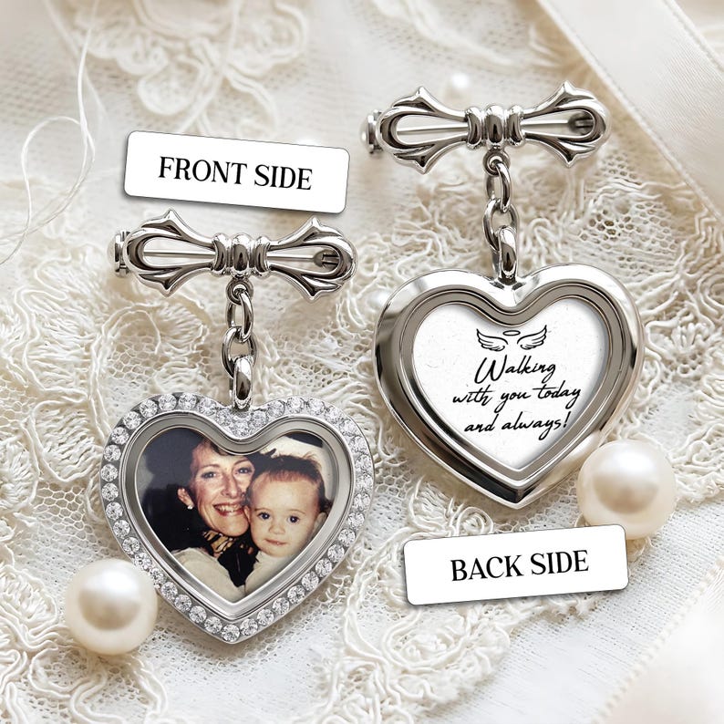 This custom photo lapel pin is a beautiful way to honor a loved one during your graduation ceremony.