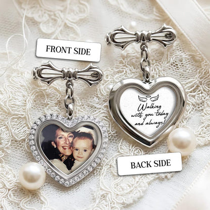 This custom photo lapel pin is a beautiful way to honor a loved one during your graduation ceremony.