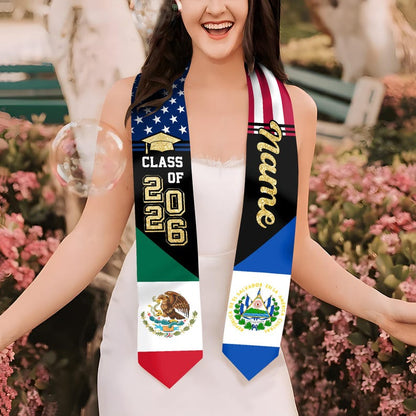 The perfect customized graduation gift, this Hispanic graduation stole is a must-have for the ceremony.