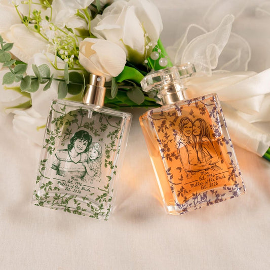 Personalized Mother of the Bride Perfume Bottle, a sentimental and high-quality wedding keepsake.