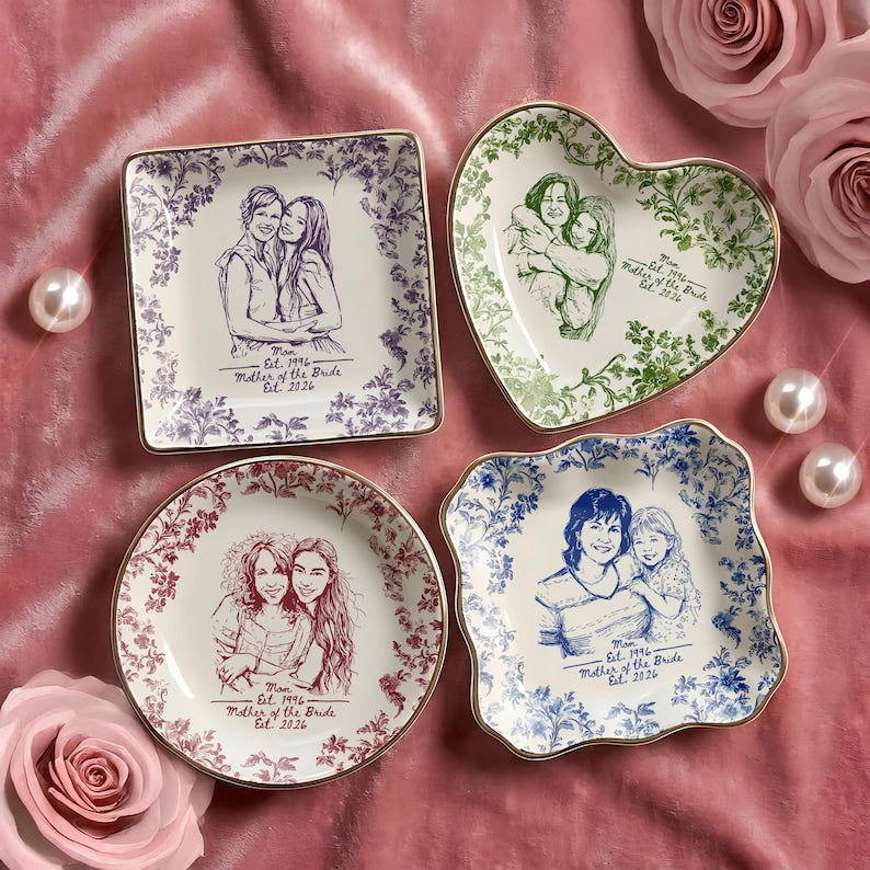 Durable personalized jewelry dish, providing a meaningful way for the Mother of the Groom to store rings.