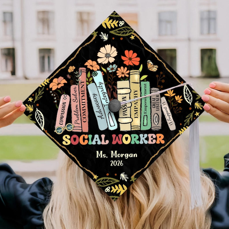 An inspiring personalized gift for MSW graduates, this cap topper graduation accessory adds a professional touch.