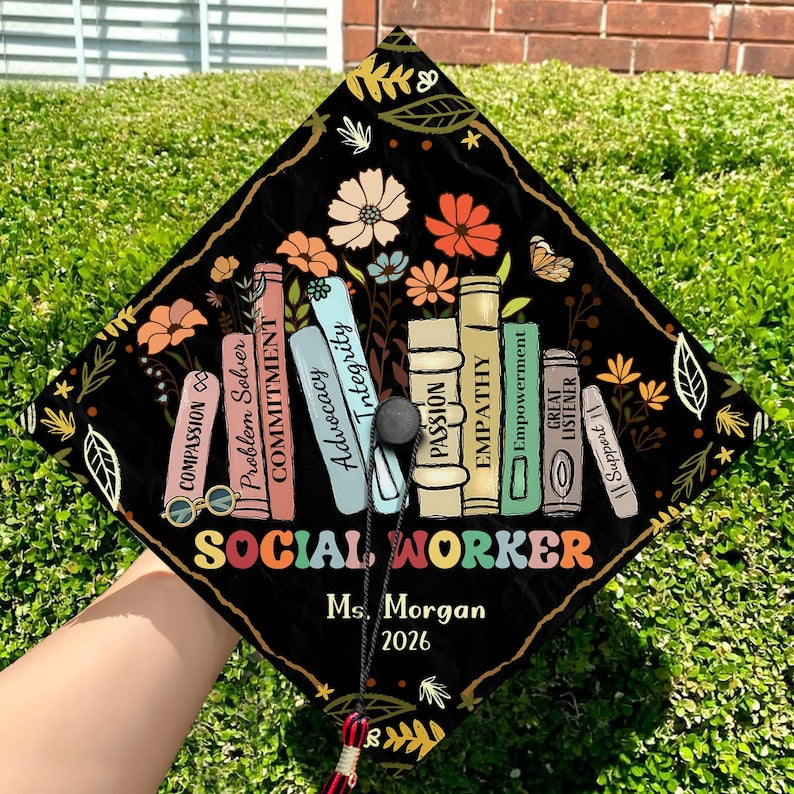 Customized MSW graduation cap topper, helping you celebrate your achievements for the Class of 2026.