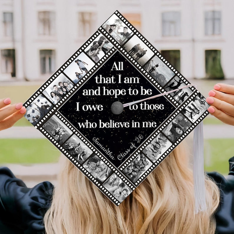 Personalized Photo Graduation Cap Topper for Class of 2026, a unique and sentimental graduation gift.