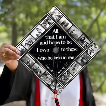 High-quality personalized graduation hat topper with your own picture, ideal for the Class of 2026.