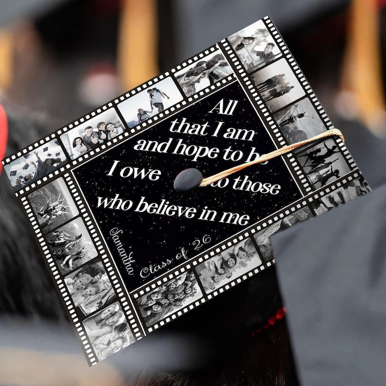 Durable and stylish grad cap decorations, providing a meaningful way to showcase your favorite memories.